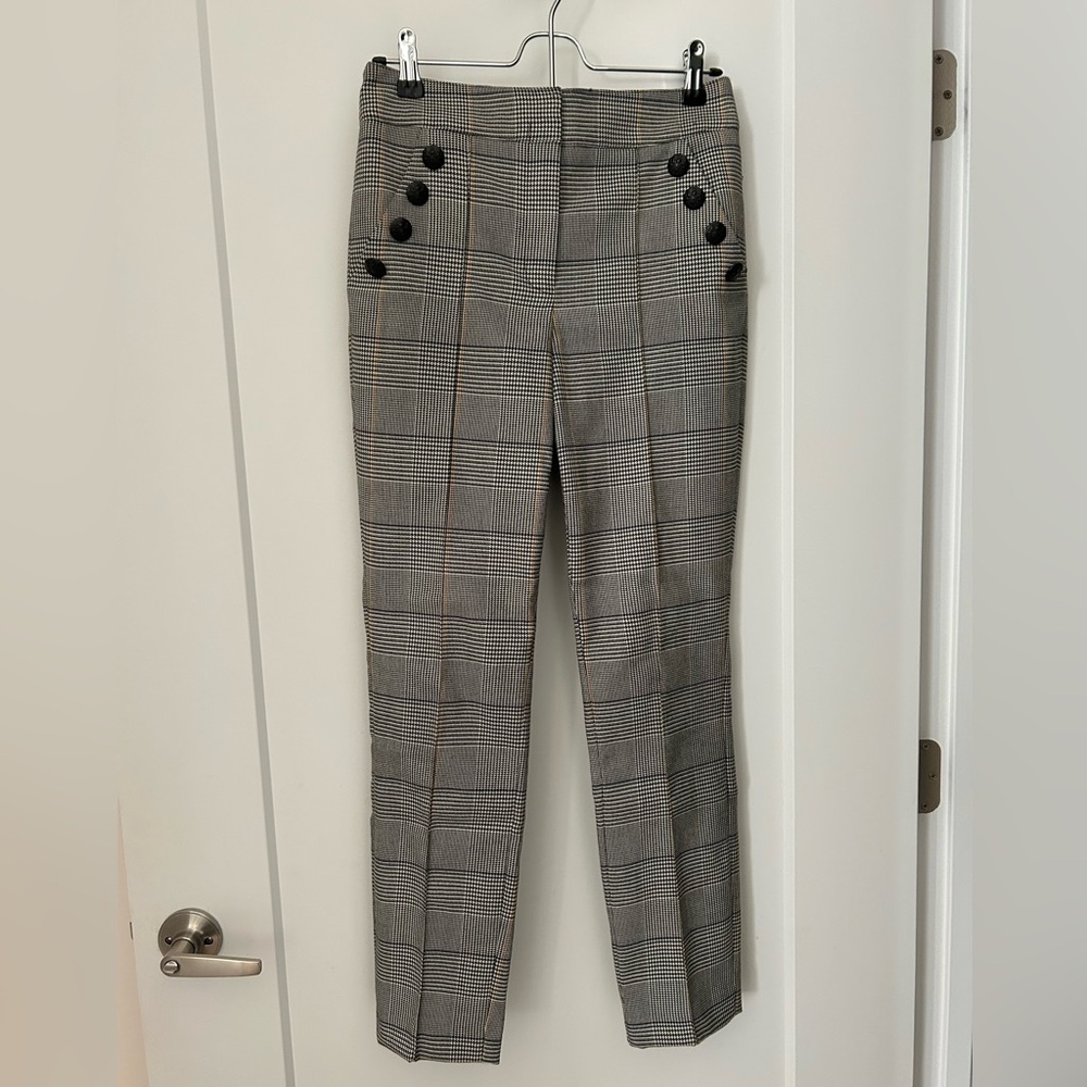 Veronica Beard Plaid and Houndstooth Trousers